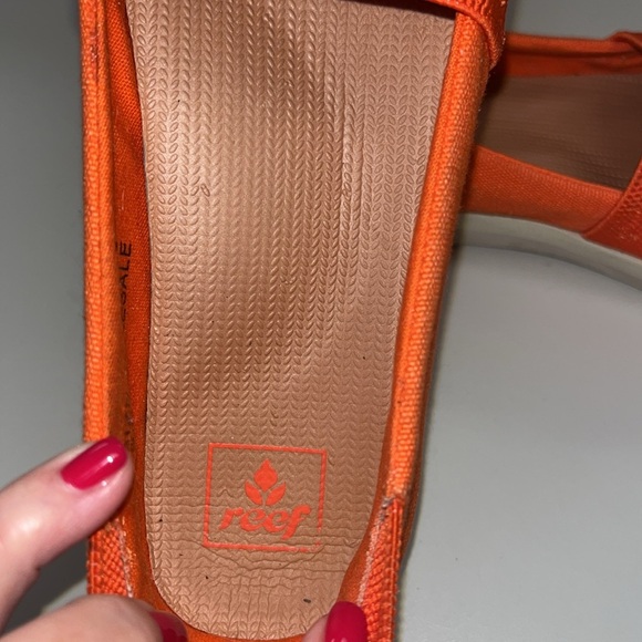 Reef ladies flats orange canvas material size 7, sample shoes - Picture 7 of 11